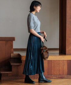 23区 S 【洗える】レザーライクプリーツ スカート