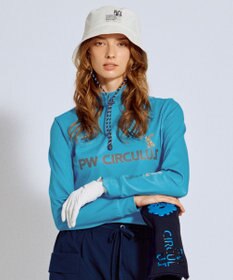 PW CIRCULUS 【吸水速乾 / UV遮蔽率99.5% UVカット / ストレッチ】【WOMEN】ラビットグラフィック ロングスリーブモックT ゴルフウェア レディース