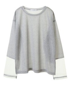 Green Parks 袖チュールドッキングラメプルオーバー