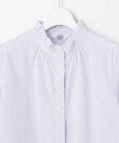 J.PRESS LADIES L 【洗える】 BEZ VEGA フリル ストライプ ブラウス