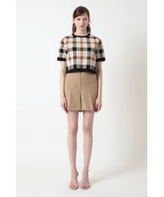 DAKS ビッグハウスチェックショート丈ジャカードニット