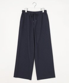 J.PRESS LADIES ペンシル SLUB STRIPE ワイド イージー パンツ