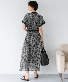 23区 【一部店舗限定/速乾性/洗える】モノトーンプリント ワンピース