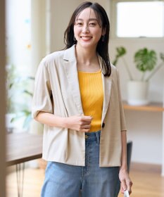 ANY L 【洗濯機可/接触冷感/UVケア】清涼リラックス半袖ジャケット