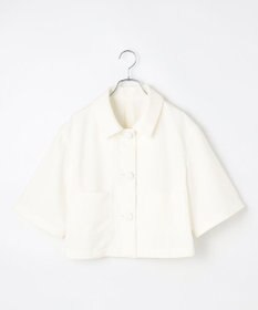 #Newans 【シワになりにくい】〈花乃まりあさんコラボ〉クロップドシャツジャケット
