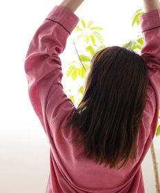 京和晒綿紗 【紗栄子さん愛用パジャマの色違い/UNISEX】ガーゼパジャマ 2重合わせ 草木染め【さんご】