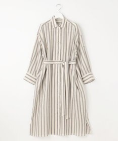 自由区 【洗える】テンセルリネンシャツワンピース