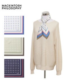 MOONBAT 【シルク100%】MACKINTOSH PHILOSOPHY(マッキントッシュ フィロソフィー）ドット シルクプリントスカーフ 日本製 68cm×68cm UV対策