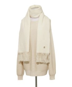 MOONBAT FURLA(フルラ）【WEB限定】ウール100％ アーチロゴ 無地ストール 190cm×60cm