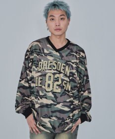 WEGO 【ユニセックス着用ITEM/MLサイズ展開】カモフラナンバリングホッケーT（LS）