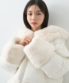 earth music&ecology フードファー中綿ショートコート