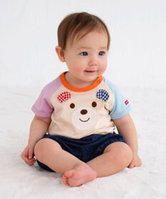 MIKI HOUSE HOT BISCUITS 【70-80cm】 顔ドン ボディシャツ(ロンパース)