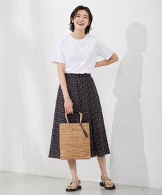 J.PRESS LADIES 【洗える】 ジオメトリック ギャザー スカート