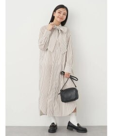 earth music&ecology ボウタイシャツワンピース