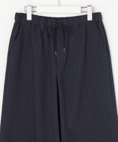 J.PRESS LADIES ペンシル SLUB STRIPE ワイド イージー パンツ