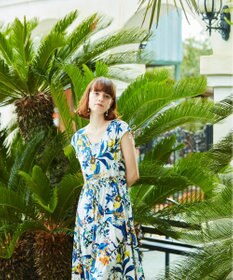 San-ai Resort（三愛水着楽園） 【SALE】【Coral veil】Botanical Garden ショルダードレス 3点セット水着 9号/11号