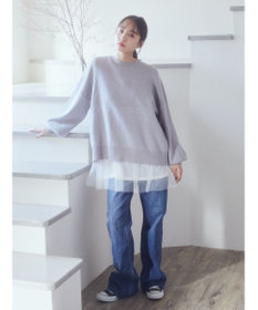 earth music&ecology アンチピリングバックスリットプルオーバー