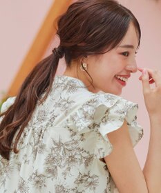 Tiaclasse 【新色追加・洗える】花柄フリルシャツブラウス