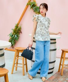 Tiaclasse 【新色追加・洗える】花柄フリルシャツブラウス