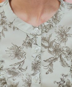 Tiaclasse 【新色追加・洗える】花柄フリルシャツブラウス
