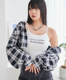 WEGO 【カップ付きインナー】グラフィックプリントカップインキャミ