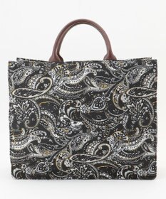 自由区 【カタログ掲載】ペイズリープリント トートバッグ ネイビー