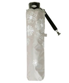 MOONBAT 【遮光率100％/遮熱/UV】LANVIN en Bleu (ランバン オン ブルー)晴雨兼用日傘 フラワーグリッター シルバースカラ刺繍 花柄 折りたたみ傘 簡単開閉