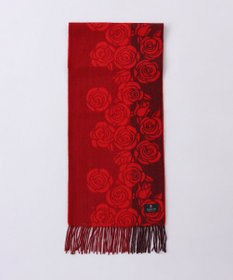 AURORA LANVIN COLLECTION　ローズ柄 カシミヤ マフラー