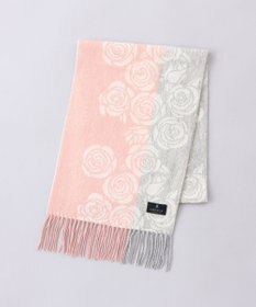 AURORA LANVIN COLLECTION　ローズ柄 カシミヤ マフラー