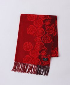 AURORA LANVIN COLLECTION　ローズ柄 カシミヤ マフラー