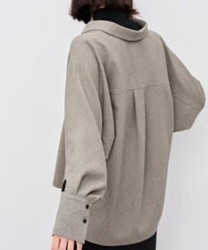 uncrave ウォッシャブルウールライクツイル ドルマンシャツ