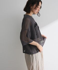 Green Parks テープロゴ透かしニットプルオーバーⅡ