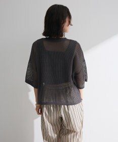 Green Parks テープロゴ透かしニットプルオーバーⅡ