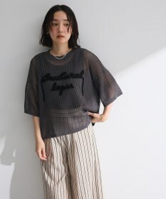 Green Parks テープロゴ透かしニットプルオーバーⅡ