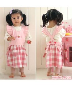 Mother garden マザーガーデン 野いちご フリルエプロン 90cm～110cm ポケット付き