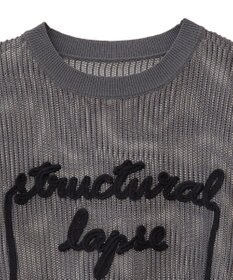 Green Parks テープロゴ透かしニットプルオーバーⅡ