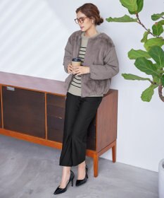 Tiaclasse 【リバーシブル】キルティングエコファー2WAYブルゾン