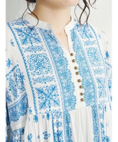 CRAFT STANDARD BOUTIQUE パネル柄ウエスト切り替えボリュームワンピース