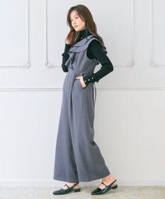 Feroux フリルデザイン サロペット パンツ