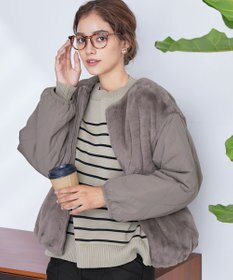 Tiaclasse 【リバーシブル】キルティングエコファー2WAYブルゾン