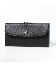 UNBILLION perche カラーコンビレザーかぶせ外がま口長財布