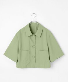 #Newans 【シワになりにくい】〈花乃まりあさんコラボ〉クロップドシャツジャケット