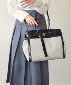 INTER-CHAUSSURES 【CHRISTIAN VILLA】レザーハンドルキャンバストート