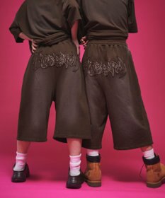 WEGO 【ユニセックス着用ITEM/ウエストゴム】ダメージアップリケショートパンツ