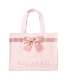 Maison de FLEUR リボンジャカードスクエアトートバッグ