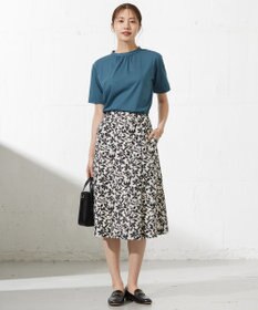 J.PRESS LADIES S 【洗える】ボタニカルプリント スカート