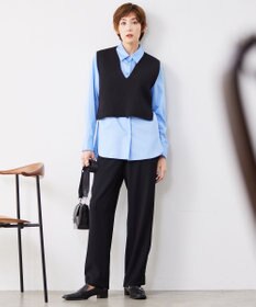 ICB 【洗える】 コットンサテンシャーティング シャツ