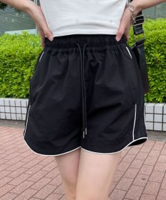 WEGO 【ウエストゴム】パイピングラインショートパンツ