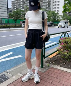 WEGO 【ウエストゴム】パイピングラインショートパンツ