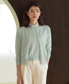J.PRESS LADIES S 【洗える】BASIC HT COTTON クルーネック カーディガン